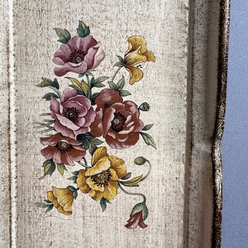 Vintage Florentine Trays Set of 2 Proto Firenze Italy Hand Painted